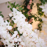 42inches White Artificial Silk Hanging Wisteria Flower Garland Vines