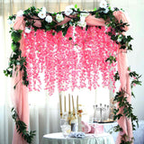 42inches Pink Artificial Silk Hanging Wisteria Flower Garland Vines