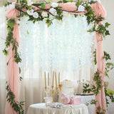 42inches White Artificial Silk Hanging Wisteria Flower Garland Vines