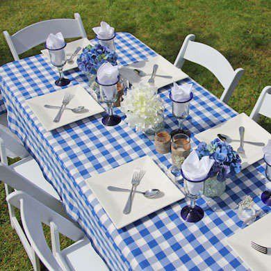 Blue Gingham Tablecloth