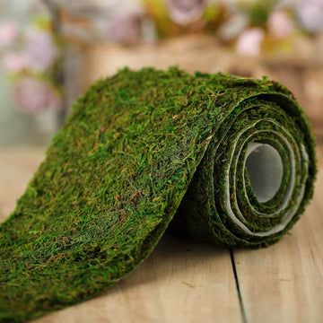 4ft 5" Wide Green Preserved Moss Ribbon Roll, DIY Craft Ribbon