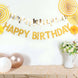 Gold Glittered Happy Birthday Paper Hanging Garland Banner Party Decor