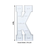 4ft White Large Marquee Light Up Letter K Mosaic Balloon Frame Pre-Cut Foam Board 10 Warm White