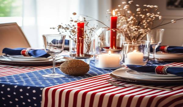 4th of july- table linens