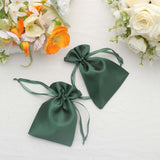 12 Pack | 4x6inch Hunter Emerald Green Satin Wedding Party Favor Bags, Drawstring Pouch Gift Bags
