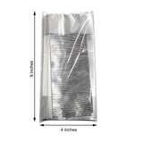 100 Pcs | 4x9inches Clear/Silver Gift Goodie Candy Treat Bags & Twist Ties