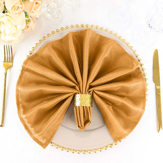 Elegant Gold Seamless Cloth Dinner Napkins for a Luxurious Tablescape