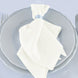 5 Pack Ivory Premium Scuba Cloth Napkins, Wrinkle-Free Reusable Dinner Napkins
