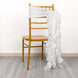5 Pack White Curly Willow Chiffon Satin Chair Sashes