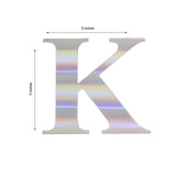 4 Pack - 5" Iridescent Alphabet Stickers Banner, Customizable Stick on Letters - K