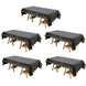 5 Pack Black Rectangle Plastic Table Covers with Gold Confetti Dots, 54x108inch PVC Waterproof