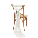 5 Pack | Ivory Gauze Cheesecloth Boho Chair Sashes 