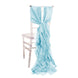 5 Pack Light Blue Curly Willow Chiffon Satin Chair Sashes