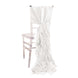 5 Pack White Curly Willow Chiffon Satin Chair Sashes