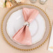 5 Pack Dusty Rose Striped Satin Linen Napkins, Wrinkle-Free Reusable Wedding Napkins