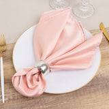 5 Pack Dusty Rose Lamour Satin Napkins - 20x20inch