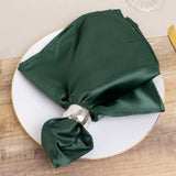 5 Pack Hunter Emerald Green Lamour Satin Napkins - 20x20inch