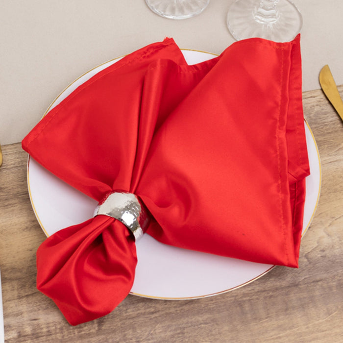 5 Pack Red Lamour Satin Napkins - 20x20inch