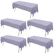 5 Pack Lavender Lilac Rectangle Plastic Table Covers, PVC Waterproof Disposable Tablecloths