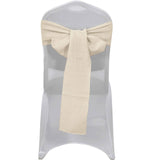 5 Pack | Beige Linen Chair Sashes, Slubby Textured Wrinkle Resistant Sashes