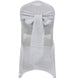 5 Pack | Silver Linen Chair Sashes, Slubby Textured Wrinkle Resistant Sashes