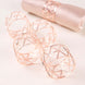 5 Pack | Metallic Blush/Rose Gold Geometric Napkin Rings, Paper Napkin Holders