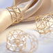 5 Pack | Metallic Gold Napkin Rings For Birthday Party and Weddings Decor with Geometric Design