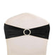 5 pack Metallic Black Spandex Chair Sashes With Attached Round Diamond Buckles