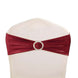 5 pack Metallic Burgundy Spandex Chair Sashes With Attached Round Diamond Buckles