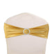 5 pack Metallic Gold Spandex Chair Sashes With Attached Round Diamond Buckles