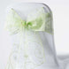 5 PCS | 7 Inch x108 Inch | Apple Green Embroidered Organza Chair Sashes | TableclothsFactory