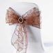 5 PCS | 7 Inch x 108 Inch | Chocolate Embroidered Organza Chair Sashes | TableclothsFactory