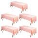 5 Pack Pink Checkered Rectangle Plastic Table Covers, 54x108inch PVC Waterproof Disposable