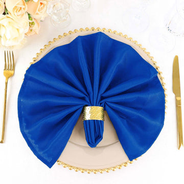 5 Pack Polyester 20"x20" Napkins Royal Blue - Wrinkle Resistant & Easy Care Cloth Napkins