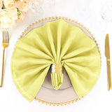 5 Pack Yellow Cloth Napkins with Hemmed Edges, Reusable Polyester Dinner Linen Napkins - 20"x20"