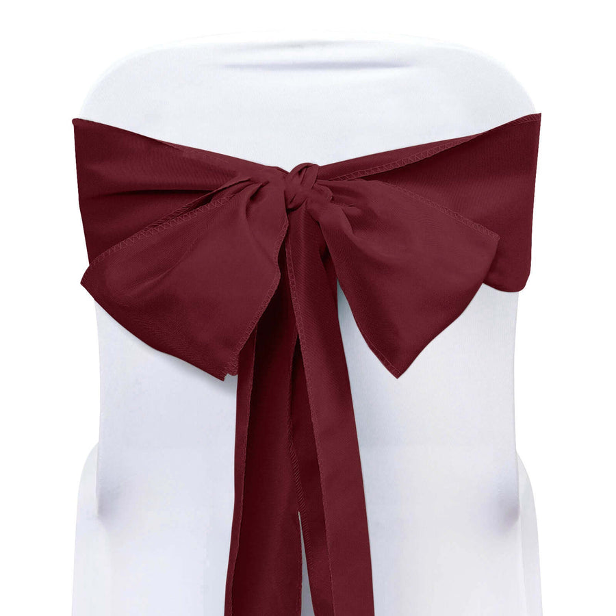 5 PCS | 6x108inch Burgundy Polyester Chair Sash