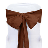 5 Pack Cinnamon Brown Polyester Chair Sashes - 6x108inch