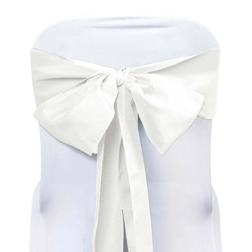 5 Pack Polyester Chair Sashes Ivory 6"x108"