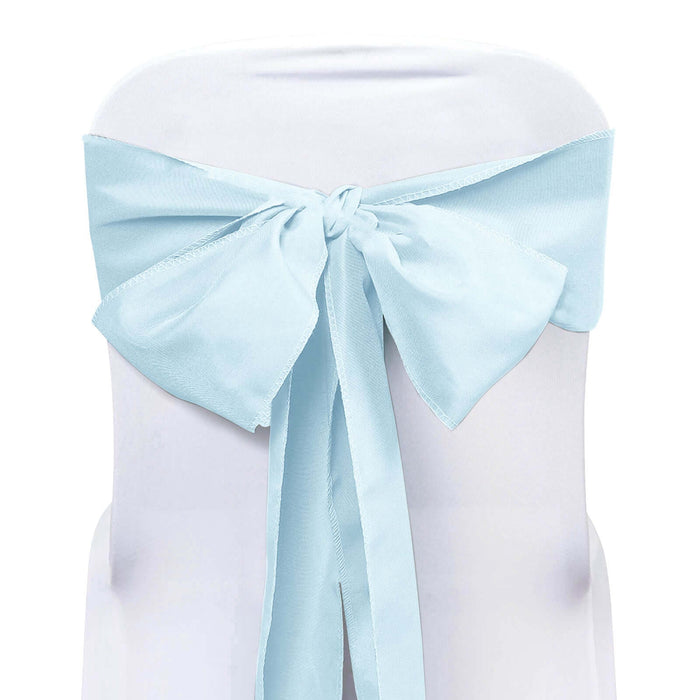 5 PCS | 6x108inch Light Blue Polyester Chair Sash