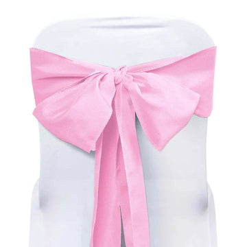 5 Pack Polyester Chair Sashes Pink 6"x108"