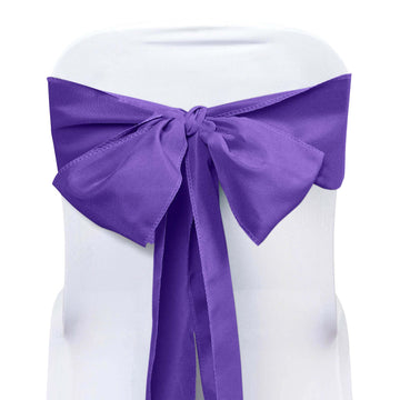 5 Pack Polyester Chair Sashes Purple 6"x108"