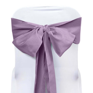 5 Pack Polyester Chair Sashes Violet Amethyst 6"x108"