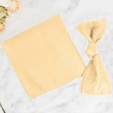 5 Pack | Champagne 200 GSM Premium Polyester Dinner Napkins, Seamless Cloth Napkins