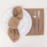 5 Pack Nude Premium Scuba Cloth Napkins, Wrinkle-Free Reusable Dinner Napkins - 20x20inch