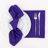 5 Pack Purple Premium Scuba Cloth Napkins, Wrinkle-Free Reusable Dinner Napkins - 20x20inch