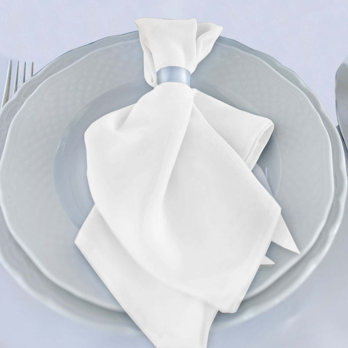 5 Pack White Premium Scuba Cloth Napkins, Wrinkle-Free Reusable Dinner Napkins