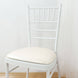 5 Pack Ivory PU Leather Chiavari Chair Cushion Pads with Wood Backed Design