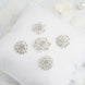 5 Pcs | Assorted Silver Plated Mandala Crystal Rhinestone Brooches | Floral Sash Pin Brooch Bouquet Decor