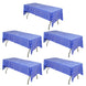 5 Pack Royal Blue Checkered Rectangle Plastic Table Covers, 54x108inch PVC Waterproof Disposable