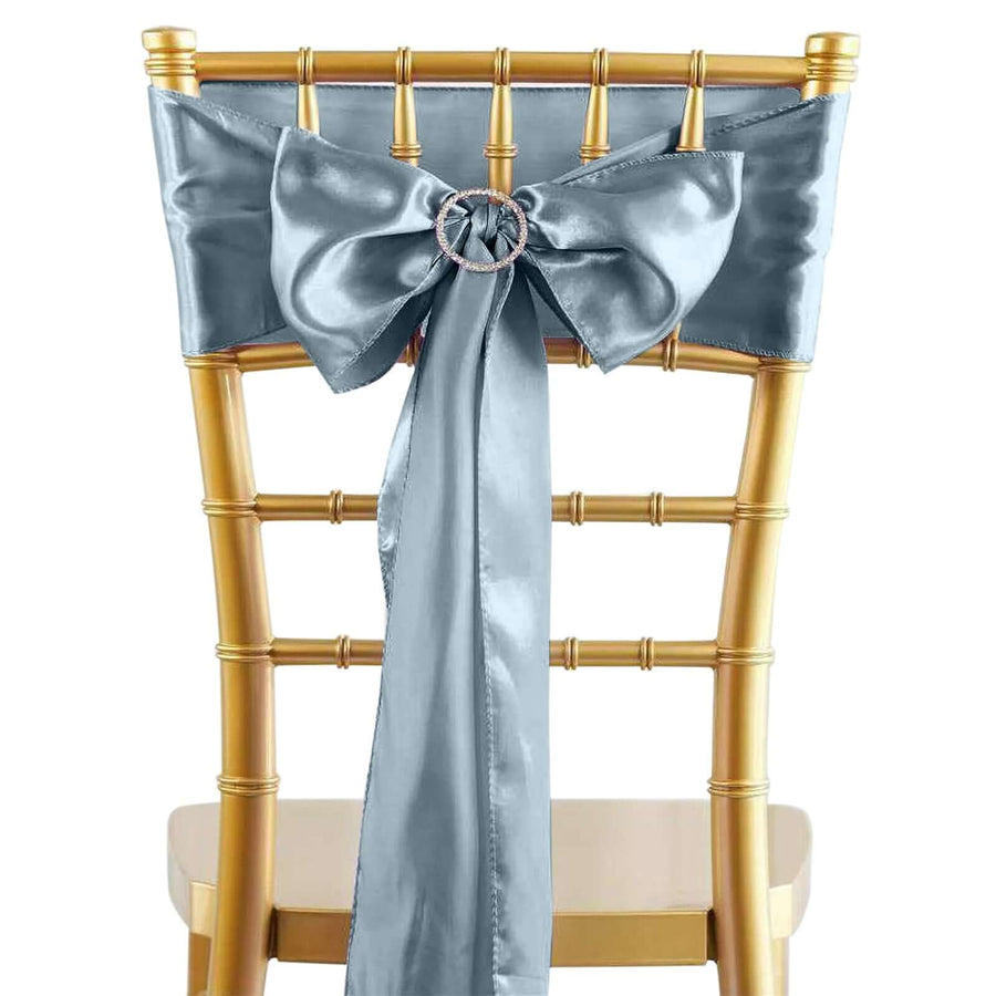 5 pack | 6"x106" Dusty Blue Satin Chair Sash